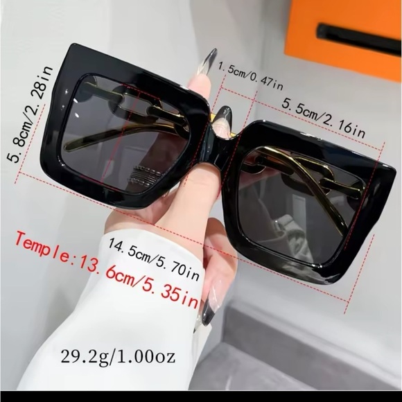 Bold Cream Square Sunglasses with Amber Tint
0376 - Picture 2 of 3